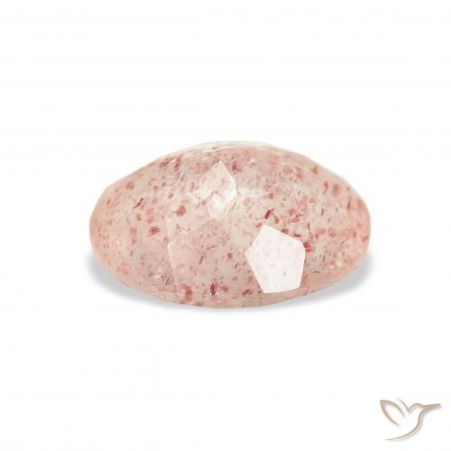 Cuarzo fresa Rosado claro natural de 2.91 ct, Ovalada, Transparente