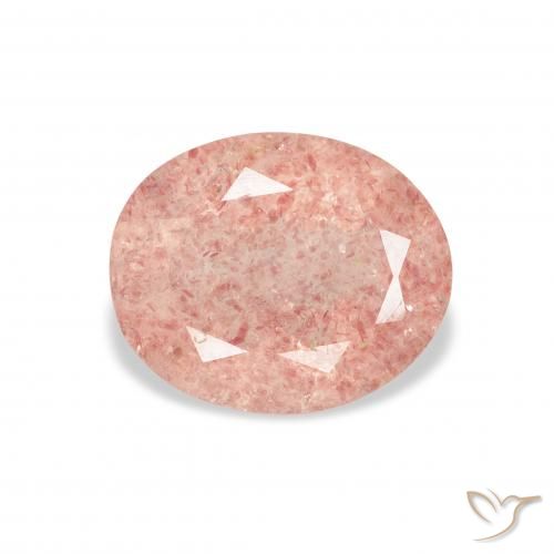 2.94ct Natural Rosado claro cuarzo fresa, Ovalada, Transparente