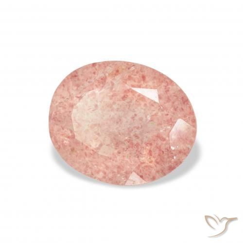Cuarzo fresa Rosado claro natural de 2.94 ct, Ovalada, Transparente