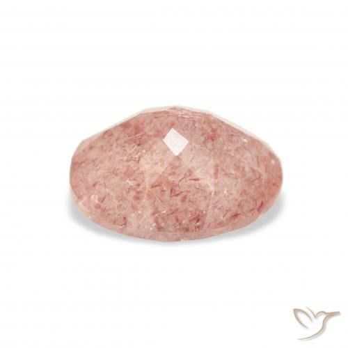 Cuarzo fresa Rosado claro natural de 2.94 ct, Ovalada, Transparente