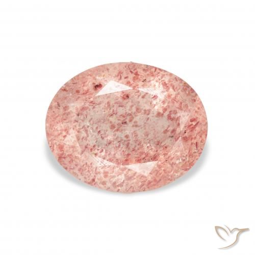 3.28ct Natural Rosado claro Cuarzo fresa, Ovalada, Transparente