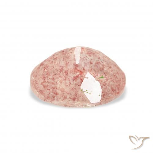 Cuarzo fresa Rosado claro natural de 3.36 ct, Ovalada, Transparente