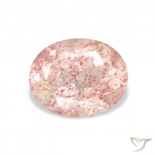 3.16ct Natural Rosado claro cuarzo fresa, Ovalada, Transparente