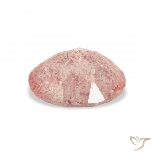 Cuarzo fresa Rosado claro natural de 3.16 ct, Ovalada, Transparente