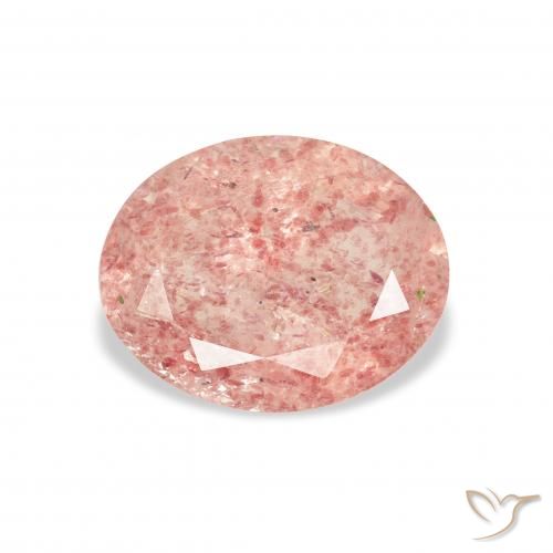2.82ct Natural Rosado naranja cuarzo fresa, Ovalada, Transparente