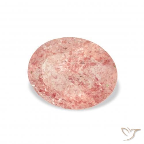 Cuarzo fresa Rosado naranja natural de 2.82 ct, Ovalada, Transparente