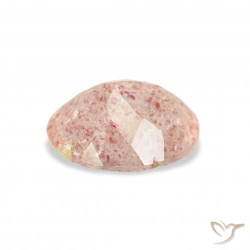 Cuarzo fresa Rosado claro natural de 2.85 ct, Ovalada, Transparente