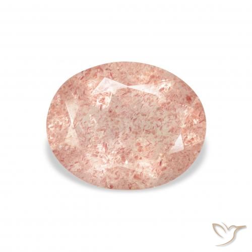 3.06ct Natural Rosado claro cuarzo fresa, Ovalada, Transparente