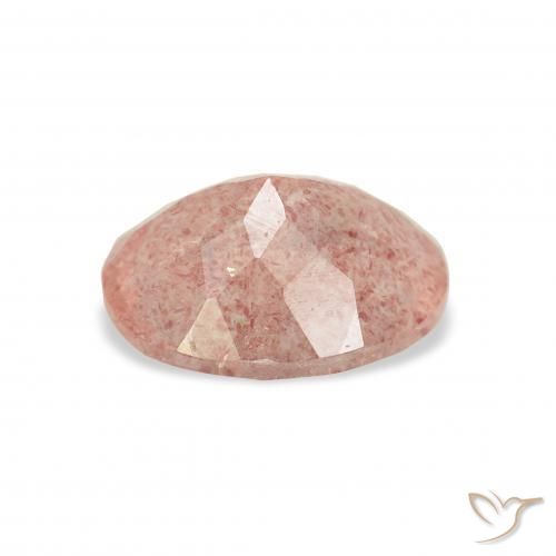 Cuarzo fresa Rosado claro natural de 3.06 ct, Ovalada, Transparente