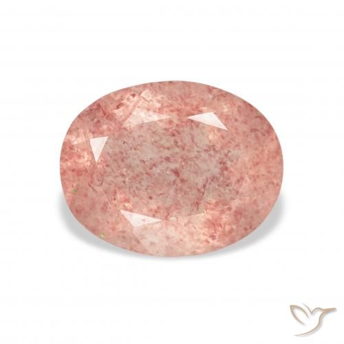 3.41ct Natural Rosado claro cuarzo fresa, Ovalada, Transparente
