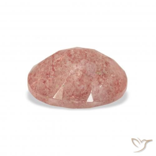 Cuarzo fresa Rosado claro natural de 3.41 ct, Ovalada, Transparente
