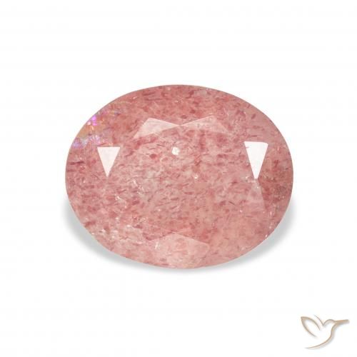 3.35ct Natural Rosa rosado cuarzo fresa, Ovalada, Transparente