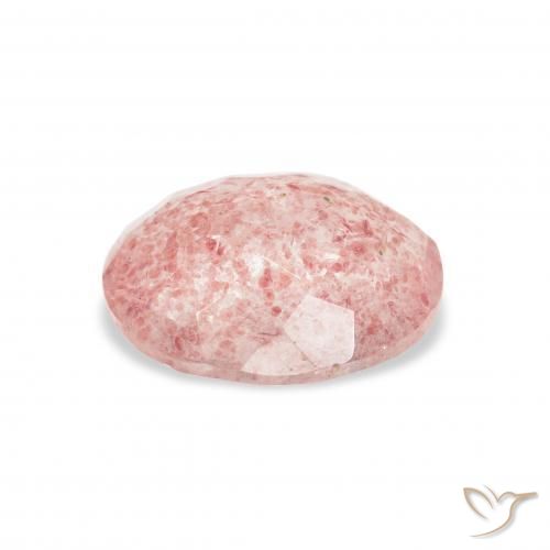 Cuarzo fresa Rosado terroso natural de 2.98 ct, Ovalada, Transparente