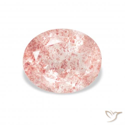 3.20ct Natural Rosado claro cuarzo fresa, Ovalada, Transparente