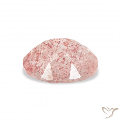 Cuarzo fresa Rosado claro natural de 3.20 ct, Ovalada, Transparente