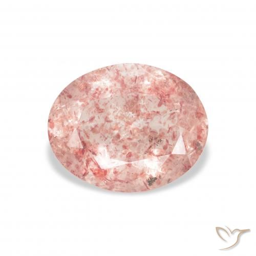 3.02ct Natural Medium Light-Pink cuarzo fresa, Ovalada, Transparente