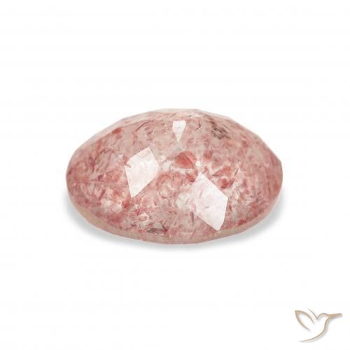 Cuarzo fresa Medium Light-Pink natural de 3.02 ct, Ovalada, Transparente