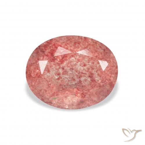 3.48ct Natural Rosado frambuesa cuarzo fresa, Ovalada, Transparente