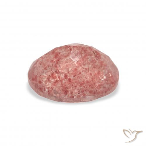 Cuarzo fresa Rosado frambuesa natural de 3.48 ct, Ovalada, Transparente
