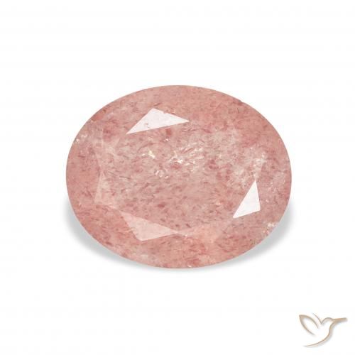 2.87ct Natural Rosado terroso cuarzo fresa, Ovalada, Transparente