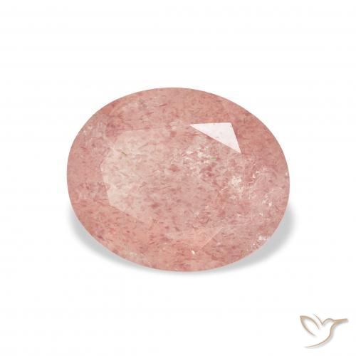 Cuarzo fresa Rosado terroso natural de 2.87 ct, Ovalada, Transparente