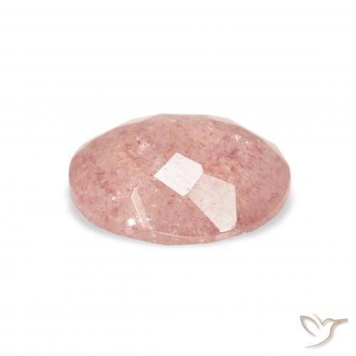 Cuarzo fresa Rosado terroso natural de 2.87 ct, Ovalada, Transparente