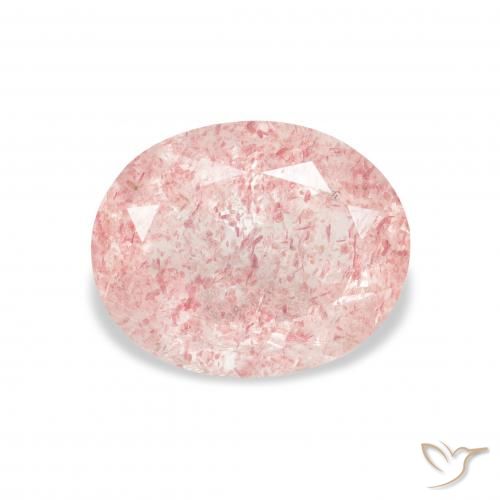 3.51ct Natural Rosado claro cuarzo fresa, Ovalada, Transparente