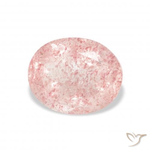 Cuarzo fresa Rosado claro natural de 3.51 ct, Ovalada, Transparente