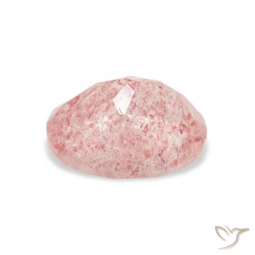 Cuarzo fresa Rosado claro natural de 3.51 ct, Ovalada, Transparente