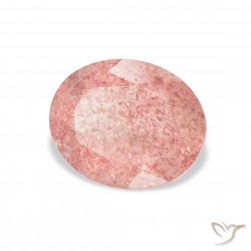 Cuarzo fresa Medium Light-Pink natural de 3.10 ct, Ovalada, Transparente
