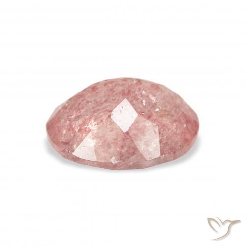 Cuarzo fresa Medium Light-Pink natural de 3.10 ct, Ovalada, Transparente