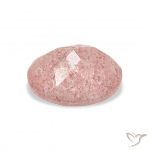 Cuarzo fresa Medium Light-Pink natural de 3.41 ct, Ovalada, Transparente