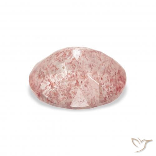 Cuarzo fresa Rosado claro natural de 3.30 ct, Ovalada, Transparente