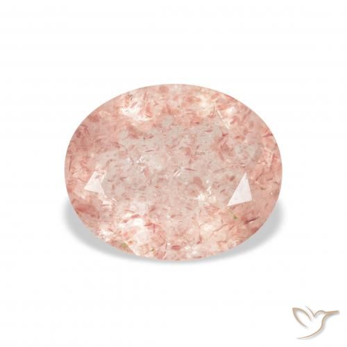2.72ct Natural Rosado claro cuarzo fresa, Ovalada, Transparente
