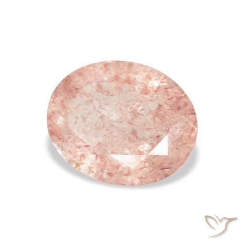 Cuarzo fresa Rosado claro natural de 2.72 ct, Ovalada, Transparente