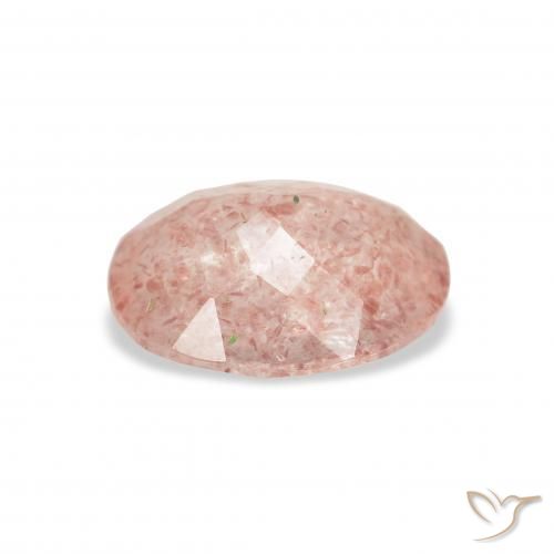 Cuarzo fresa Rosado claro natural de 2.72 ct, Ovalada, Transparente