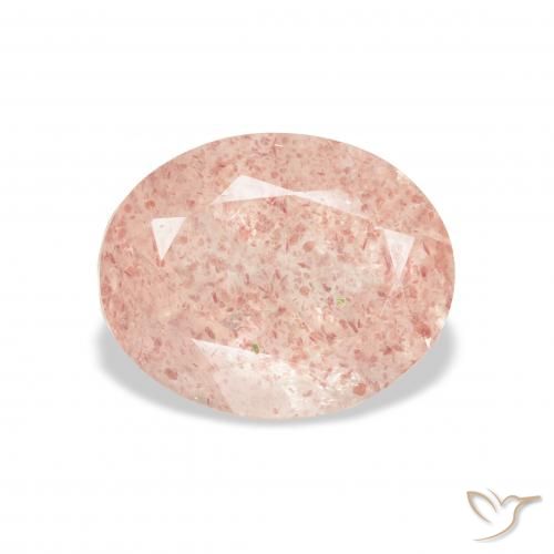 3.56ct Natural Rosado claro cuarzo fresa, Ovalada, Transparente