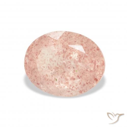 Cuarzo fresa Rosado claro natural de 3.56 ct, Ovalada, Transparente
