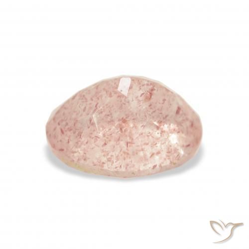 Cuarzo fresa Rosado claro natural de 3.56 ct, Ovalada, Transparente