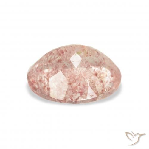 Cuarzo fresa Rosado claro natural de 3.22 ct, Ovalada, Transparente