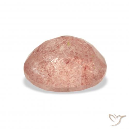 Cuarzo fresa Rosado claro natural de 3.90 ct, Ovalada, Transparente