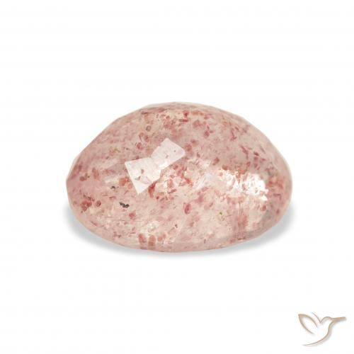 Cuarzo fresa Rosado claro natural de 3.70 ct, Ovalada, Transparente