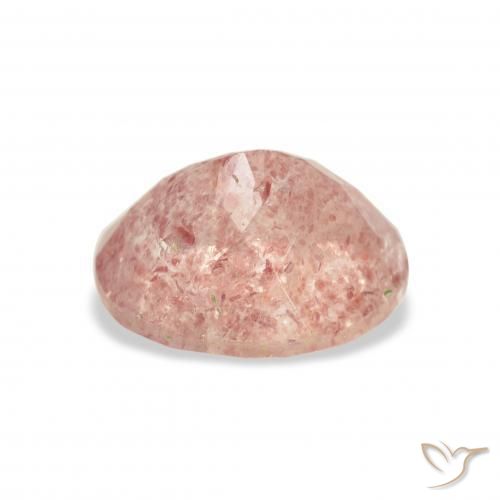 Cuarzo fresa Naranja rosado natural de 3.54 ct, Ovalada, Transparente