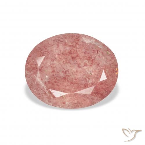 3.48ct Natural Rosado medio cuarzo fresa, Ovalada, Transparente