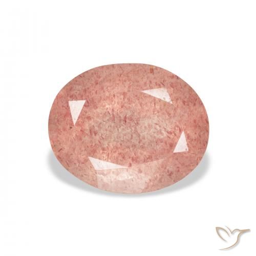 3.76ct Natural Rosado frambuesa cuarzo fresa, Ovalada, Transparente