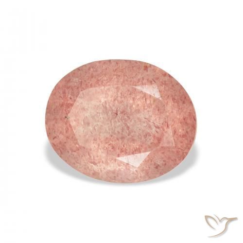 Cuarzo fresa Rosado frambuesa natural de 3.76 ct, Ovalada, Transparente