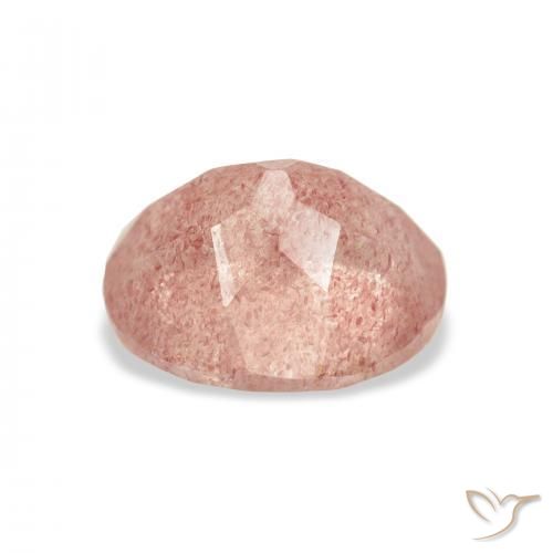 Cuarzo fresa Rosado frambuesa natural de 3.76 ct, Ovalada, Transparente