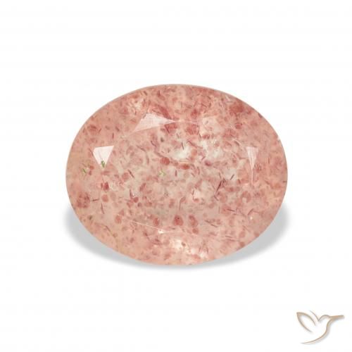 3.58ct Natural Rosado claro cuarzo fresa, Ovalada, Transparente
