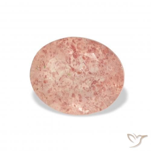 Cuarzo fresa Rosado claro natural de 3.58 ct, Ovalada, Transparente