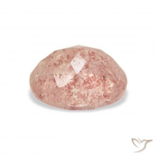 Cuarzo fresa Rosado claro natural de 3.58 ct, Ovalada, Transparente